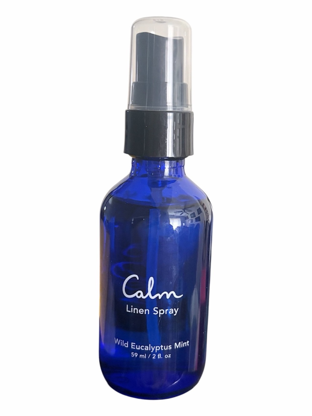 Calm Linen Spray Eucalyptus Mint 2oz Bottle Mostly Full